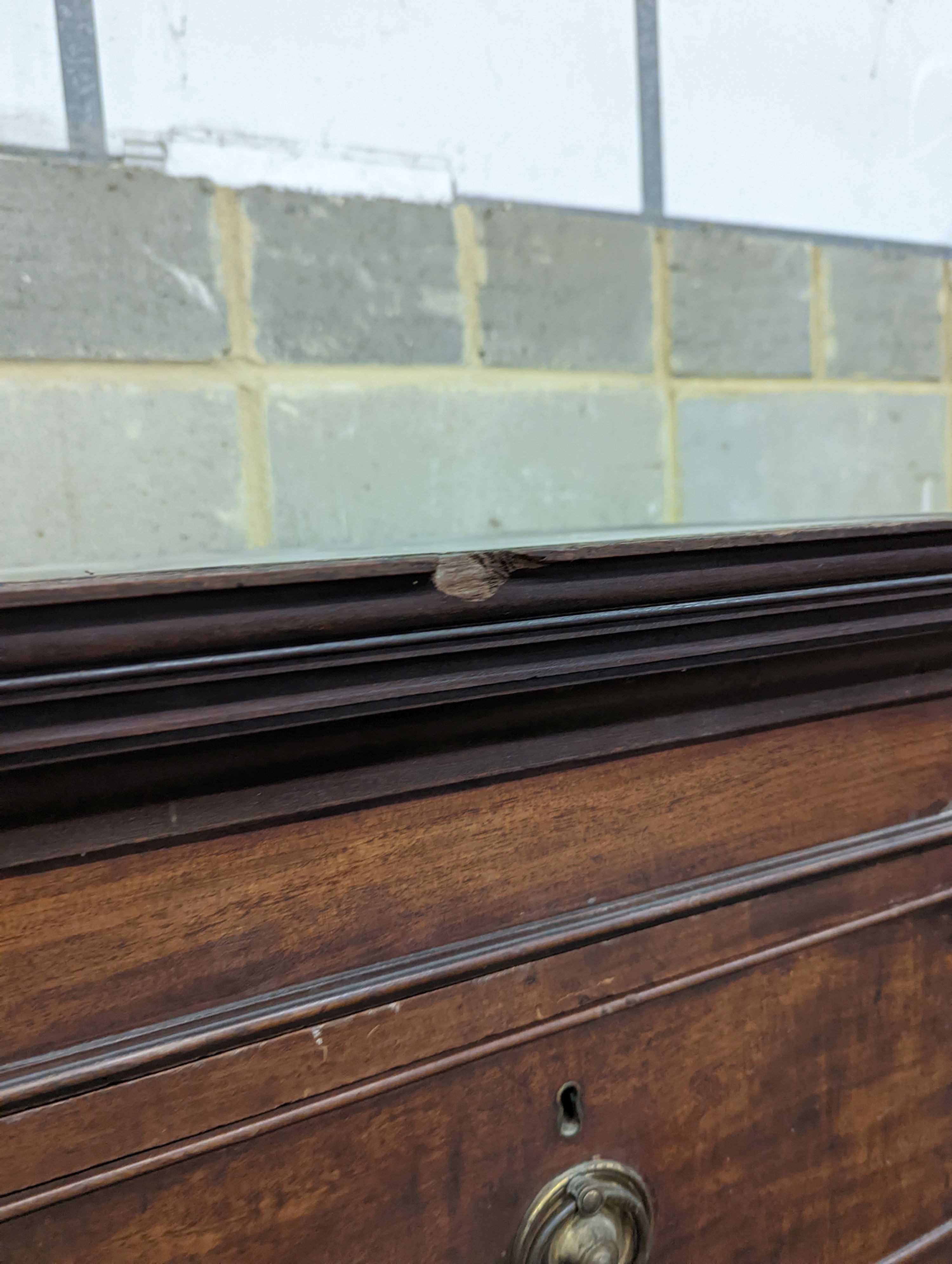 A George III mahogany chest on chest, width 109cm, depth 56cm, height 189cm